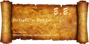 Botyán Betta névjegykártya